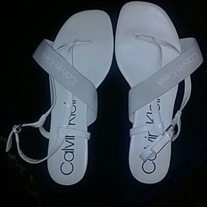 Calvin Klein Women size 10 white sandals